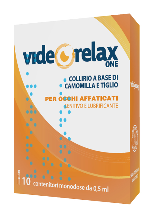 COLLIRIO VIDEORELAX ONE LENITIVO E LUBRIFICANTE OCCHI AFFATICATI 10 CONTENITORI MONODOSE 0,5 ML - farmasorriso.com