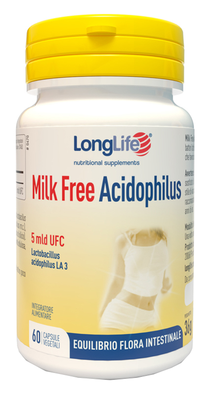 LONGLIFE MILK FREE ACIDOPHILUS 60 CAPSULE VEGETALI - farmasorriso.com