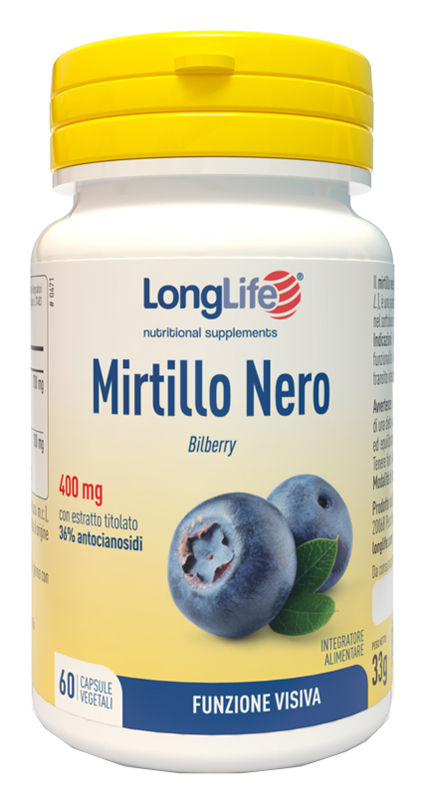 LONGLIFE MIRTILLO NERO 60 CAPSULE VEGETALI - farmasorriso.com