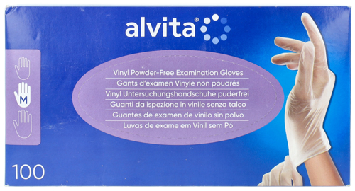 ALVITA GUANTI IN VINILE SENZA POLVERE TAGLIA M 100 PEZZI - farmasorriso.com
