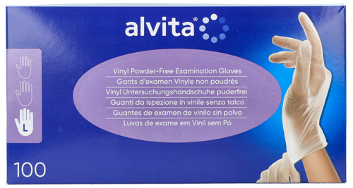 ALVITA GUANTI IN VINILE SENZA POLVERE TAGLIA L 100 PEZZI - farmasorriso.com