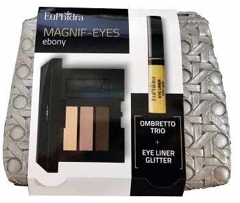EUPHIDRA MAGNIF-EYES EBONY BORSELLINO CONTENENTE 1 OMBRETTO TRIO + 1 EYE LINER - farmasorriso.com