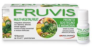 FRUVIS MULTI-VEGETALFRUIT PRONTO SOSTEGNO E MEMORIA 12 FLACONCINI DA 10 ML - farmasorriso.com