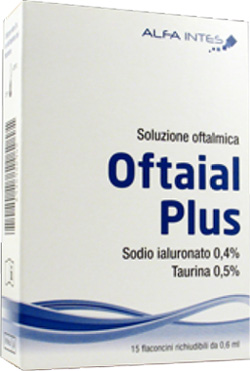 SOLUZIONE OFTALMICA OFTAIAL PLUS ACIDO IALURONICO 0,4% E TAURINA 15 FLACONCINI RICHIUDIBILI DA 0,6 ML - farmasorriso.com