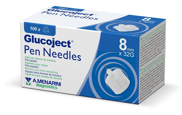 AGO PER PENNA DA INSULINA GLUCOJECT 8 MM GAUGE 32 100 PEZZI - farmasorriso.com