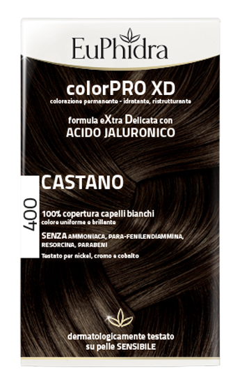 EUPHIDRA COLORPRO XD 400 CASTANO GEL COLORANTE CAPELLI IN FLACONE + ATTIVANTE + BALSAMO + GUANTI - farmasorriso.com