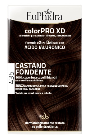 EUPHIDRA COLORPRO XD 435 CASTANO FONDENTE GEL COLORANTE CAPELLI IN FLACONE + ATTIVANTE + BALSAMO + GUANTI - farmasorriso.com