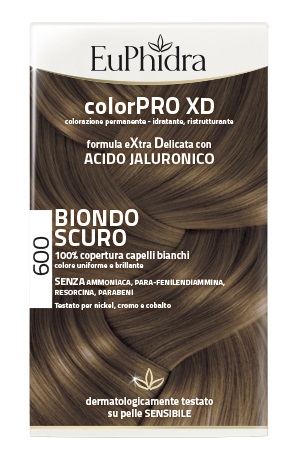 EUPHIDRA COLORPRO XD 600 BIONDO SCURO GEL COLORANTE CAPELLI IN FLACONE + ATTIVANTE + BALSAMO + GUANTI - farmasorriso.com