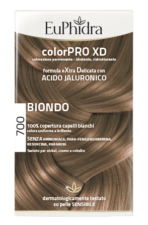 EUPHIDRA COLORPRO XD 700 BIONDO GEL COLORANTE CAPELLI IN FLACONE + ATTIVANTE + BALSAMO + GUANTI - farmasorriso.com