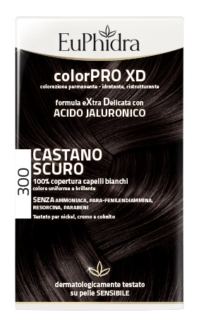 EUPHIDRA COLORPRO XD 300 CASTANO SCURO GEL COLORANTE CAPELLI IN FLACONE + ATTIVANTE + BALSAMO + GUANTI - farmasorriso.com