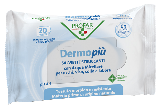 DERMO PIU' SALVIETTINE STRUCCANTI 20 PEZZI PROFAR - farmasorriso.com