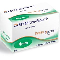 AGO PER PENNA DA INSULINA BD MICROFINE PENTAPOINT GAUGE 32 4 MM 100 PEZZI - farmasorriso.com