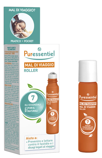 PURESSENTIEL ROLLER MAL DI VIAGGIO 7 OLI ESSENZIALE 5 ML - farmasorriso.com