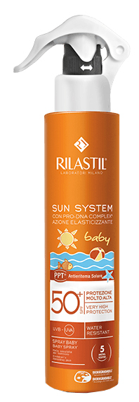 RILASTIL SUN SYSTEM BABY PPT SPF 50+ EMULSIONE SPRAY 200 ML - farmasorriso.com