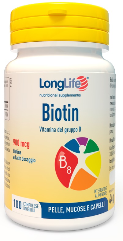 LONGLIFE BIOTIN 900 MCG 100 COMPRESSE - farmasorriso.com