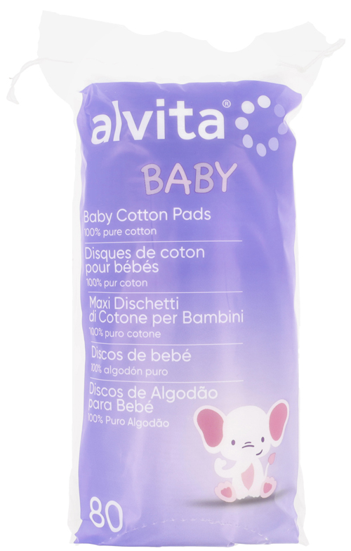 ALVITA BABY MAXI DISCHETTI DI COTONE PER BAMBINI 100% PURO COTONE 80 PEZZI - farmasorriso.com