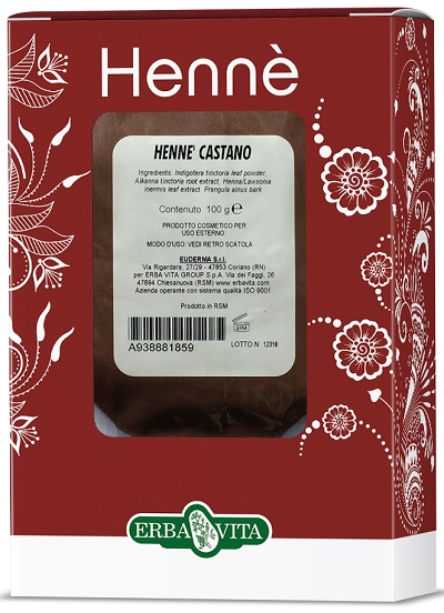 HENNE COLORANTE CAPELLI CASTANO 100 G - farmasorriso.com