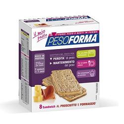 PESOFORMA SANDWICH PROSCIUTTO/FORMAGGIO 4 PASTI 8 PEZZI X 25 G - farmasorriso.com