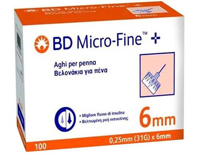AGO PER PENNA DA INSULINA BD MICROFINE GAUGE 31 6MM 100 PEZZI - farmasorriso.com