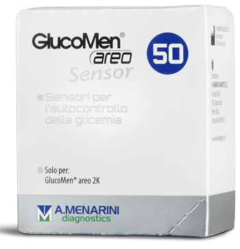 STRISCE MISURAZIONE GLICEMIA GLUCOMEN AREO SENSOR 50 PEZZI - farmasorriso.com