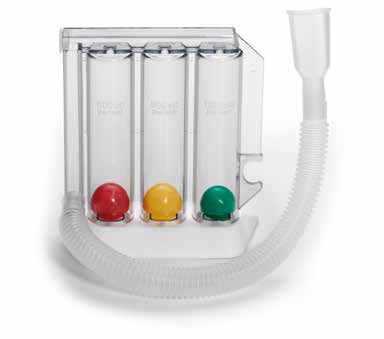 DISPOSITIVO PER ESERCITAZIONE DELLA RESPIRAZIONE CON INSPIRAZIONE MONOPAZIENTE RESPIPROGRAM CORPO A 3 CAMERE CON INDICATORI MOBILI CON TUBO E BOCCAGLIO IN POLIETILENE - farmasorriso.com