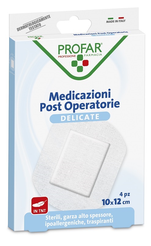 MEDICAZIONE POST OPERATORIA STERILE GARZA ANTIADERENTE 10X12 CM 4 PEZZI PROFAR - farmasorriso.com