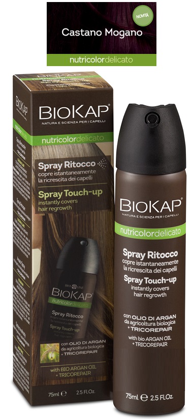 BIOS LINE  BIOKAP NUTRICOLOR DELICATO SPRAY RITOCCO CASTANO MOGANO 75 ML - farmasorriso.com