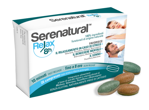 SERENATURAL RELAX 8H 20 COMPRESSE TRIPLO STRATO A RILASCIO PROLUNGATO - farmasorriso.com