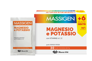 MASSIGEN MAGNESIO E POTASSIO 24 BUSTINE +6 GRATIS - farmasorriso.com