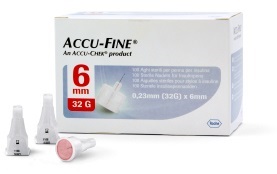 AGO PER PENNA DA INSULINA ACCU-FINE PEN NEEDLE ACCU-CHEK GAUGE 32 X 6MM 100 PEZZI - farmasorriso.com