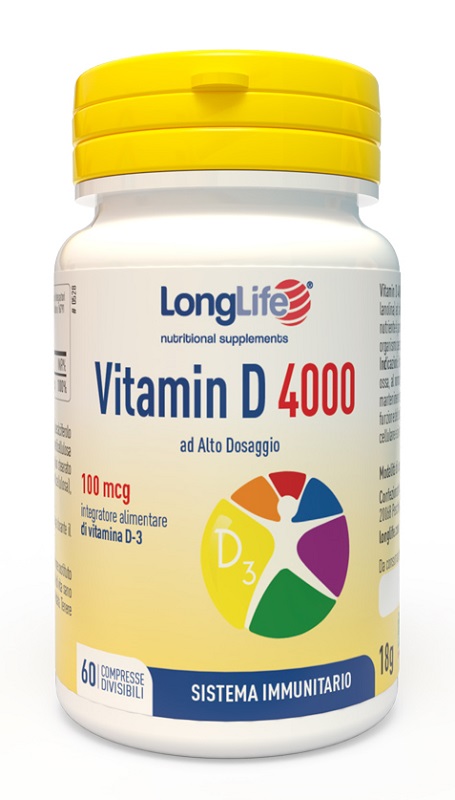 LONGLIFE VITAMIN D 4000UI 60 COMPRESSE DIVISIBILI - farmasorriso.com
