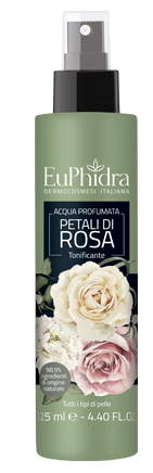 EUPHIDRA ACQUA PROFUMATA ROSA IN FLACONE CON ETICHETTA POMPA SPRAY - farmasorriso.com