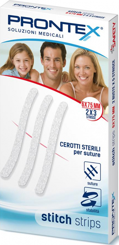 PRONTEX STITCH STRIPS 6X75 10 PEZZI - farmasorriso.com