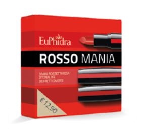 EUPHIDRA ROSSO MANIA 3 MINI ROSSETTI TONO ROSSO - farmasorriso.com