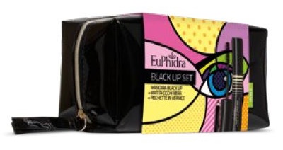 EUPHIDRA BLACK UP SET MASCARA + MATITA OCCHI NERA + POCHETTE OMAGGIO - farmasorriso.com