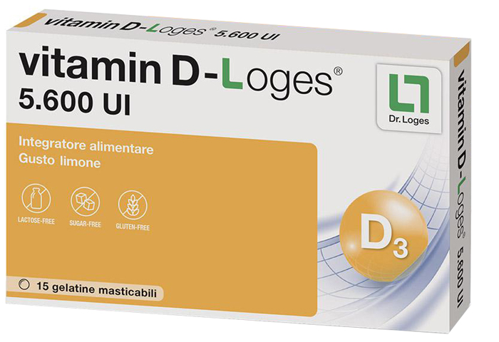 VITAMIN D-LOGES 15 GELATINE MASTICABILI GUSTO LIMONE - farmasorriso.com