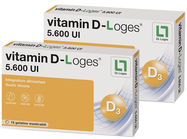VITAMIN D-LOGES 30 GELATINE MASTICABILI GUSTO LIMONE 42 G - farmasorriso.com
