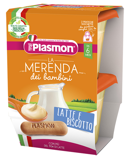 PLASMON LA MERENDA DEI BAMBINI MERENDE LATTE BISCOTTO ASETTICO 2 X 120 G - farmasorriso.com