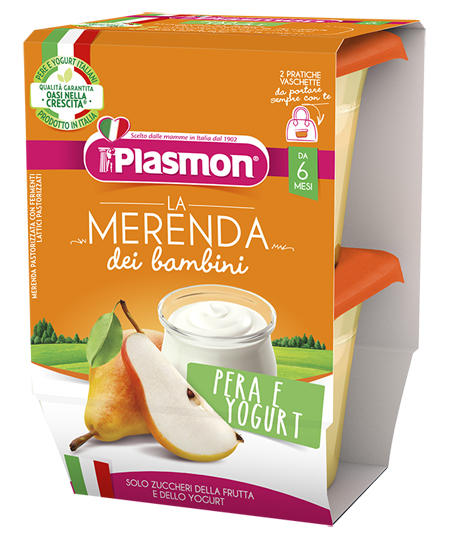 PLASMON LA MERENDA DEI BAMBINI SAPORI DI NATURA PERA YOGURT ASETTICO 2 X 120 G - farmasorriso.com
