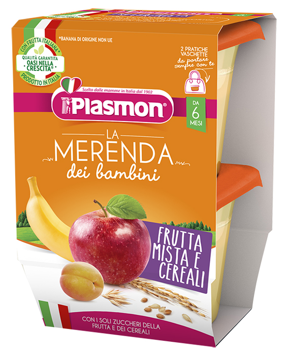 PLASMON LA MERENDA DEI BAMBINI MERENDE FRUTTA CEREALI ASETTICO 2 X 120 G - farmasorriso.com