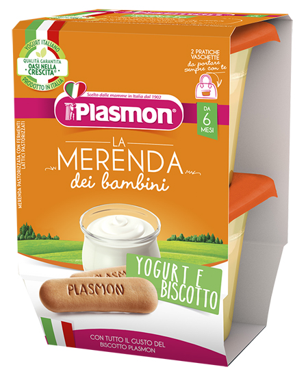 PLASMON LA MERENDA DEI BAMBINI SAPORE DI NATURA YOGURT BISCOTTO ASETTICO 2 X 120 G - farmasorriso.com