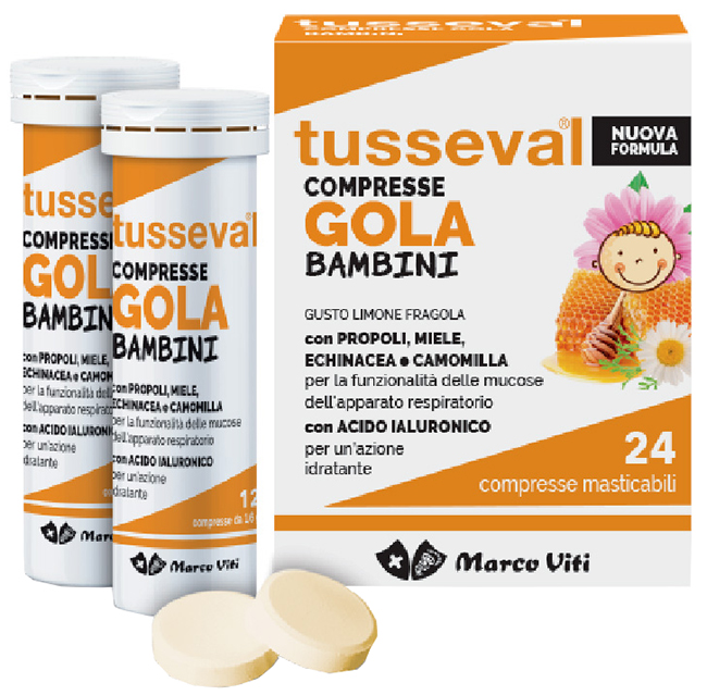 TUSSEVAL GOLA BAMBINI 24 COMPRESSE - farmasorriso.com