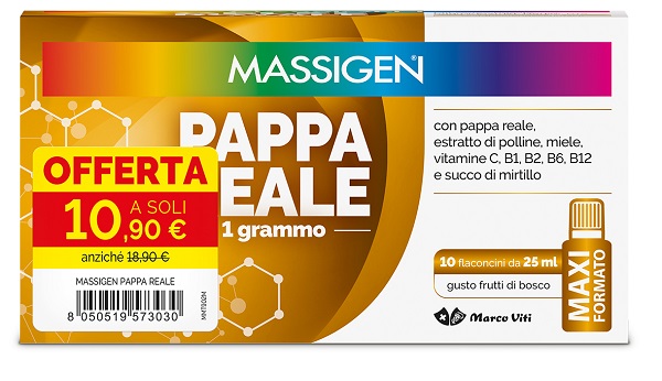 MASSIGEN PAPPA REALE 10 FLACONCINI DA 25 ML 10,90 E - farmasorriso.com