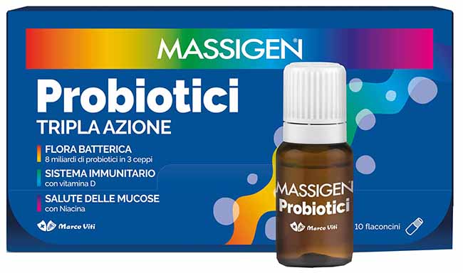 MASSIGEN PROBIOTICI 10 FLACONCINI X 8 ML PREZZO PIENO - farmasorriso.com