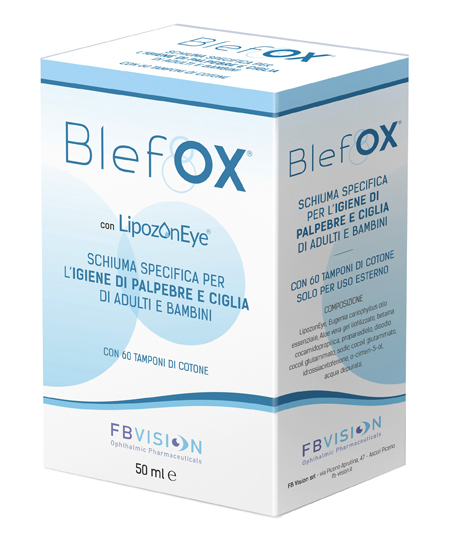BLEFOX SCHIUMA SPECIFICA PER IGIENE PALPEBRE E CIGLIA 50 ML CON EROGATORE + 60 DISCHETTI - farmasorriso.com