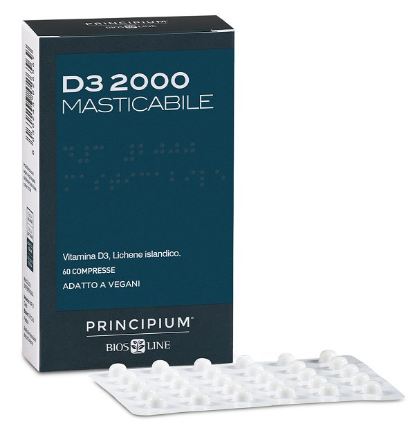 PRINCIPIUM D3 2000 MASTICABILE 60 COMPRESSE - farmasorriso.com
