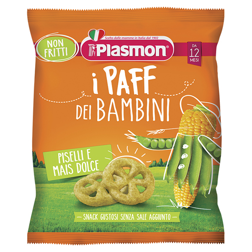 PLASMON DRY SNACK PAFF PISELLI-MAIS 15 G - farmasorriso.com