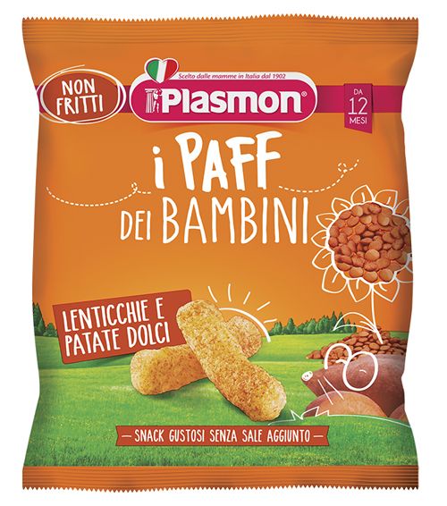 PLASMON DRY SNACK PAFF LENTICCHIE-PATATA DOLCE 15 G - farmasorriso.com