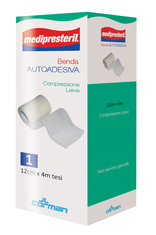 MEDIPRESTERIL BENDA AUTOADESIVA 12X400 CM 1 PEZZO - farmasorriso.com