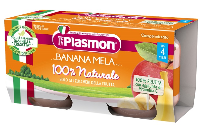 PLASMON OMOGENEIZZATO BANANA MELA 2 X 80 G - farmasorriso.com